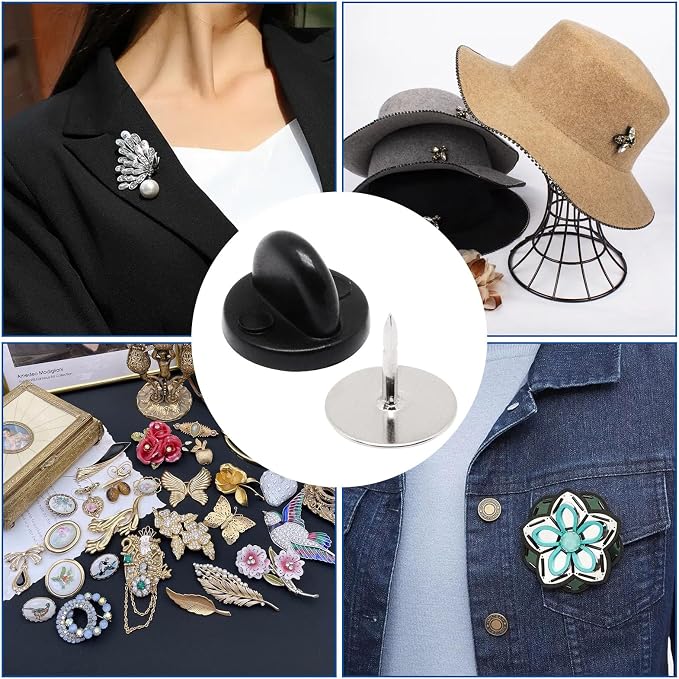 100set Rubber Pin Backs, Blank Pins Scatter Butterfly Clutch Pin Holder Enamel - Image 6