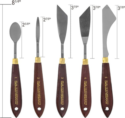 U.S. Art Supply 5-Piece Artist Stainless Steel Palette Knife Set - Image 4