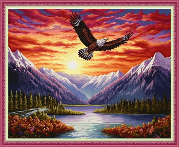 Disnesart Cross Stitch Stamped Full Embroidery Kits DIY 11CT Cotton Thread by Unknown