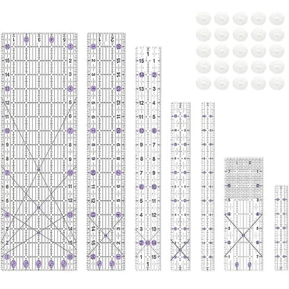 Quilting Ruler, Sewing Ruler, 8 Pack, Acrylic Quilting Templates, Non Slip by HLZC