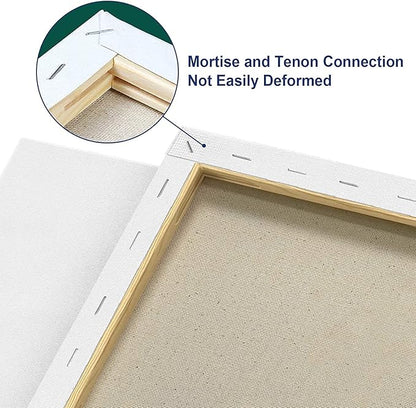 Stretched Canvases for Painting 16x16 Inch 4-Pack, 10 oz Triple Primed - Image 2