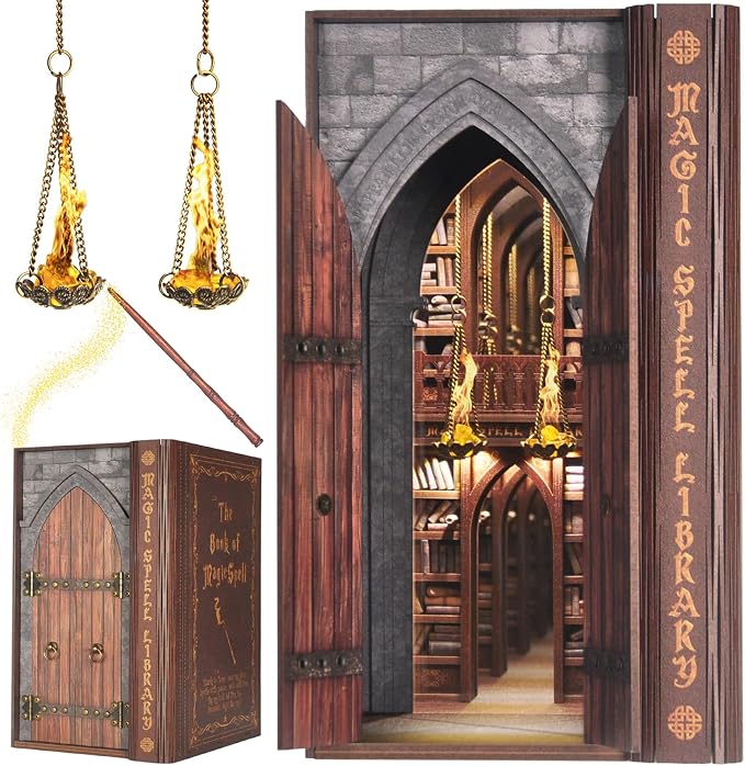 DolphinIsle Book Nook Kits for Adults, DIY Booknook Bookshelf Decor Magic Spell by Unknown