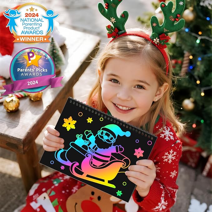 ZMLM Scratch Paper Art Craft: 2 Pack Rainbow Scratch Set - Image 3