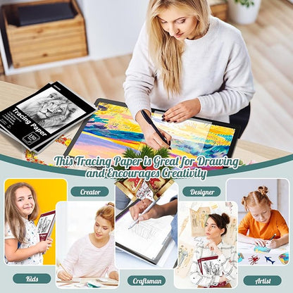 Tracing Paper 8.5x11 inch, 150 Sheets Transparent Vellum Paper - Image 6