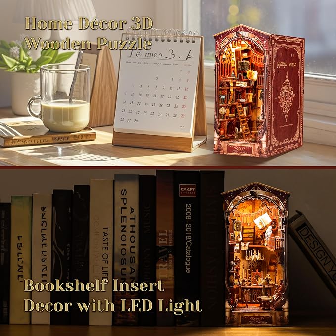 3D Wood Puzzle Book Nook Kit, DIY Magical Miniature Dollhouse - Image 5