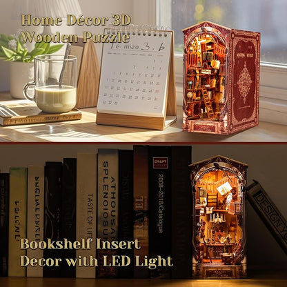 3D Wood Puzzle Book Nook Kit, DIY Magical Miniature Dollhouse - Image 5