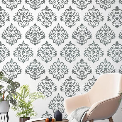 Damask Stencils for Walls 12inch Damask Stencil Large Texture Stencils Mixed - Image 5