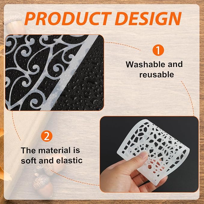 8x4 Inch Texture Stencils for Painting – 18pcs Reusable Background Templates - Image 3