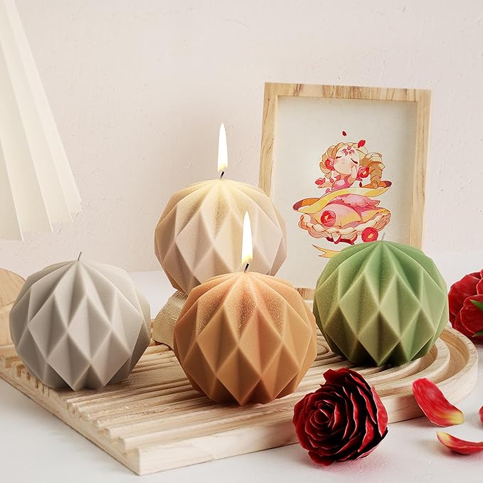 Diamond Ball Mold Ball Candle by ESEDAGESiliconeMold