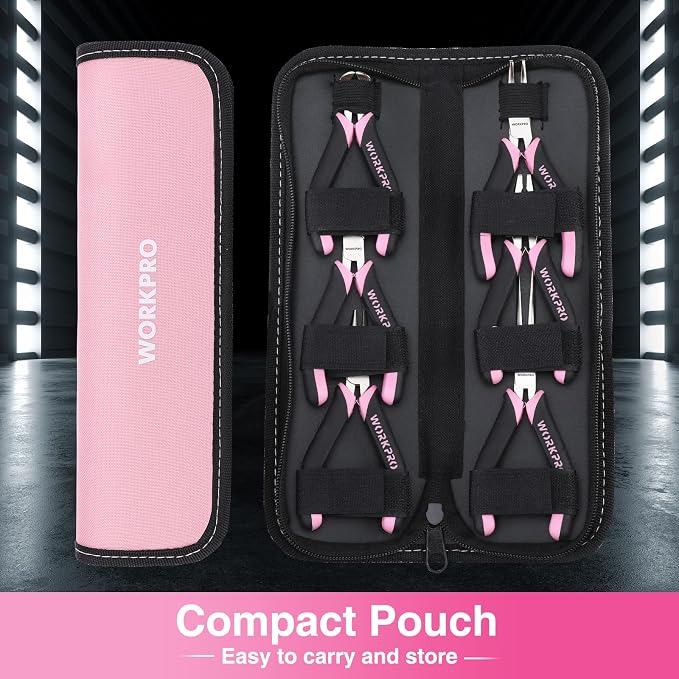 WORKPRO 6-Piece Mini Pliers Set, Needle Nose, Long Nose, Bent Nose, End Cutting - Image 7