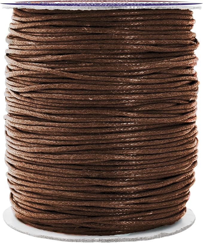 Mandala Crafts 1.5mm 109 Yards Chocolate Brown Cotton Waxed Cord by MandalaCrafts