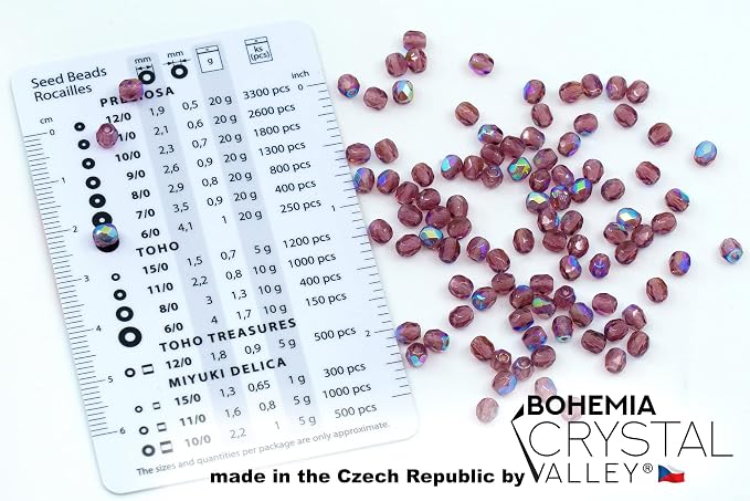 100pcs of Faceted Fire Polished Pressed Czech Glass Beads 4mm, Amethyst AB - Image 2