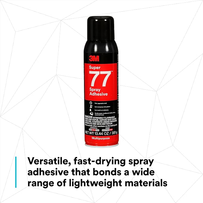 3M Super 77 Multipurpose Permanent Spray Adhesive Glue, Net Wt 13.44 oz - Image 3