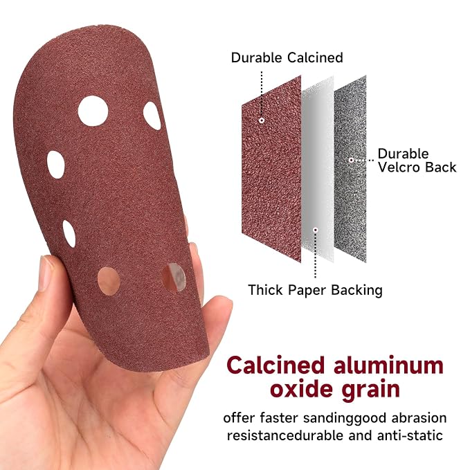 100 PCS 5 Inch Sanding Discs 240 Grit, Round Hook and Loop Sandpaper - Image 3