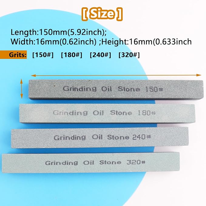 4Pcs Square Sharpening Stone Set -Grits 150#, 320# Green Silicon Carbide Honing - Image 2