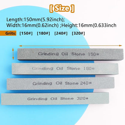 4Pcs Square Sharpening Stone Set -Grits 150#, 320# Green Silicon Carbide Honing - Image 2