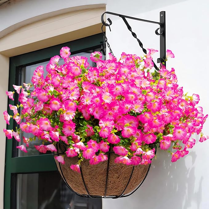 Artificial Flowers Fake Plants for Outdoor Indoor Decoration, 16 Bundles UV - Image 4