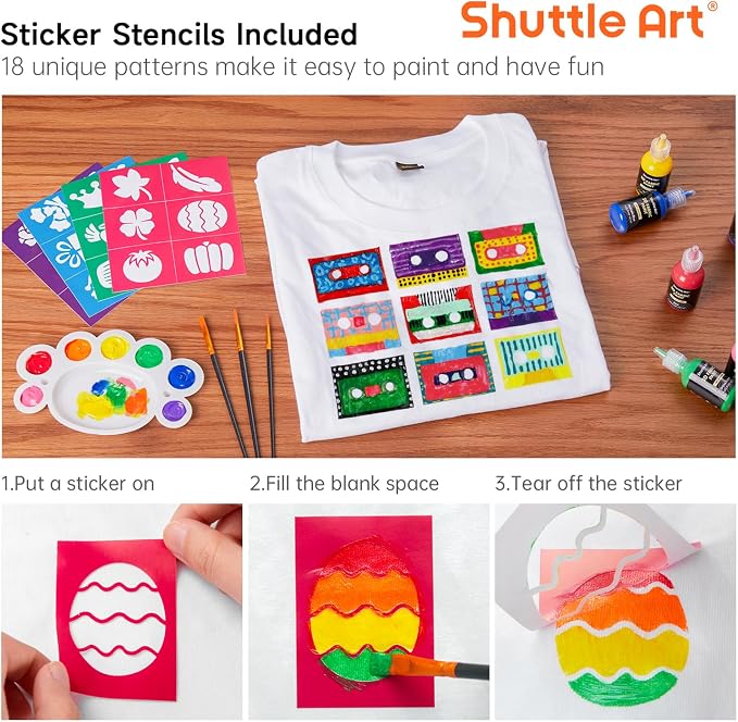 Shuttle Art Fabric Paint, 24 Colors 3D Permanent Paint - Image 5