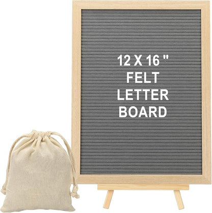 PATIKIL Felt Letter Board, 12x16Inches Gray Wooden Changeable Message Board by PATIKIL