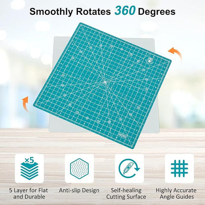 Headley Tools 12"x12" Rotating Cutting Mat, Self Healing Mat - Image 4