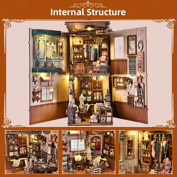 Book Nook Kit - Sewing Room DIY Miniature House Dollhouse Kit - Image 3