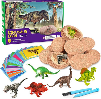 Dig Up Dinosaur Fossil Eggs, Break Open 12 Unique Eggs and Discover 12 Cute by Toyk