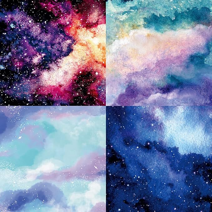 YASMEN Scrapbook Paper Pad, 24 Sheets Celestial Themed Mixture Colored Paper - Image 3