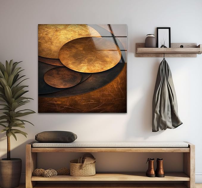 My Photostation.com 40WX60H'' Bronze Art Deco Geometric Motifs Glass Wall Art - Image 8