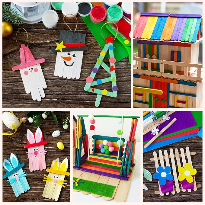 3600pcs Craft Sticks Bulk Natural Wooden Ice Cream Sticks, 4.5 Inch Popsicle - Image 7