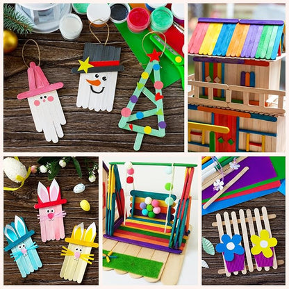 3600pcs Craft Sticks Bulk Natural Wooden Ice Cream Sticks, 4.5 Inch Popsicle - Image 7