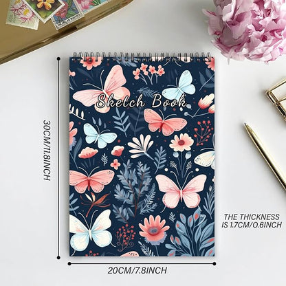 Deokke Sketchbook Top Spiral Bound Sketch Pad, 9 x 12 inch, 100GSM Thick Paper - Image 3