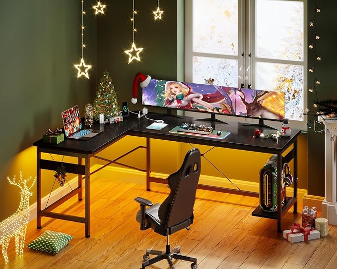 Coleshome 66" L Shaped Gaming Desk - Image 9