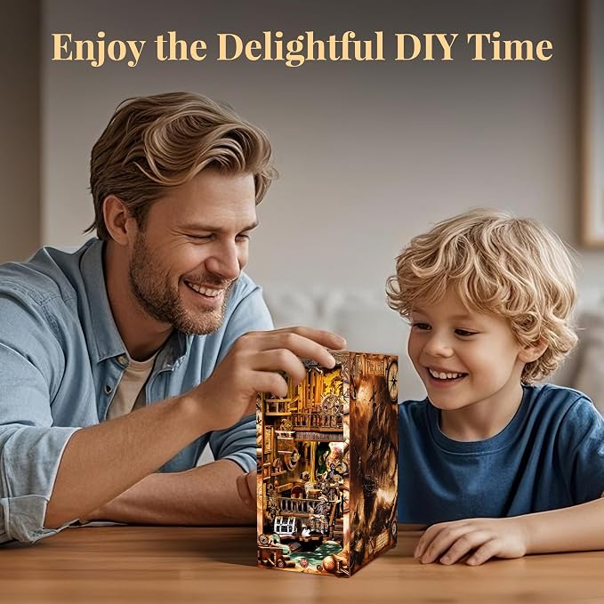 3D Wood Puzzle Book Nook Kit, Pirate Bookshelf Insert - Image 6