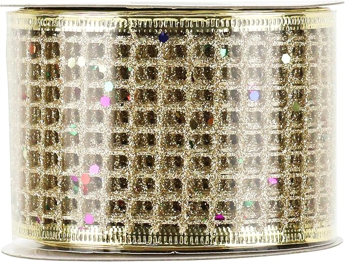 MEEDEE Champagne Gold Glitter Ribbon - Image 9