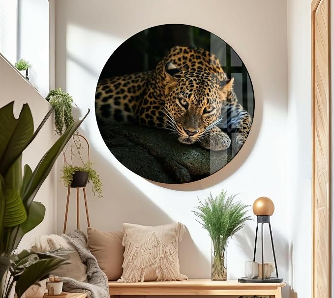 My Photostation.com 20Wx14H'' Fierce Leopard Glass Wall ArtTempered Glass - Image 5