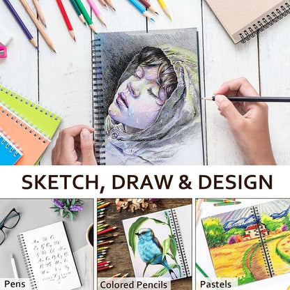 9x12 Inch Sketch Book, Sketch Pad, 100 Sheets, Spiral Bound Artist - Image 5