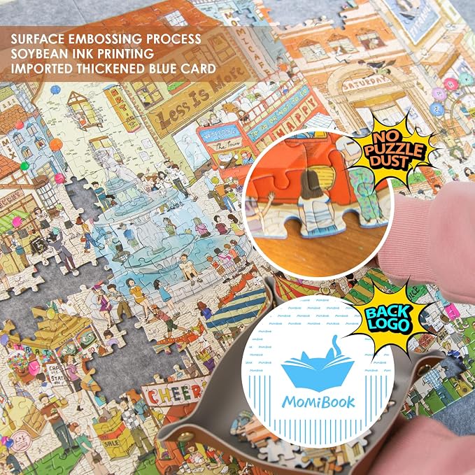 MOMIBOOK Puzzles for Adults 1000 Pieces Jigsaw Puzzles of Weekends in a Small - Image 3