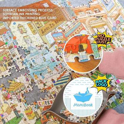 MOMIBOOK Puzzles for Adults 1000 Pieces Jigsaw Puzzles of Weekends in a Small - Image 3