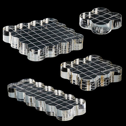 Sanfurney 4 Pieces Acrylic Stamp Blocks Set, 15mm Thick by SANFURNEY