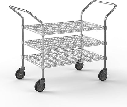 24" W x 36" L x 36" H Chrome Heavy Duty Utility Cart | 3-Tier | NSF Commercial by Regal+Altair