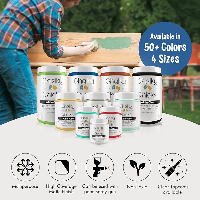 Chalky Chicks 8 Fl Oz Matte Denim Chalk Paint - Image 4