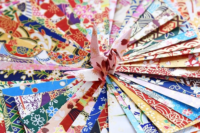 50 Origami Paper Yuzen Washi Paper Different Patterns Japanese Print 6x6 inches - Image 5