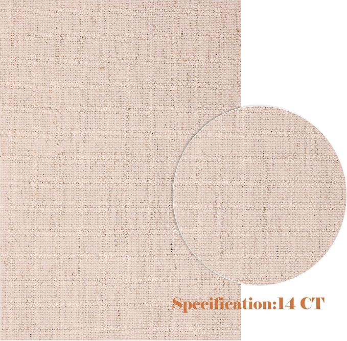 Caydo 6 Pieces Aida Cloth 14 Count Linen Cross Stitch Fabric Embroidery Fabric - Image 4