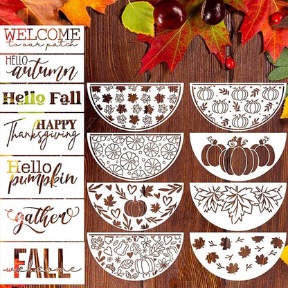 Fall Stencils for Painting on Wood 12” Autumn Stencils Hello Pumpkin Stencil by zosylley