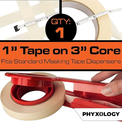 No-Residue 1 in, 60 Yd Masking Tape 1 Pk. Easy-Tear Pro-Grade Removable - Image 2