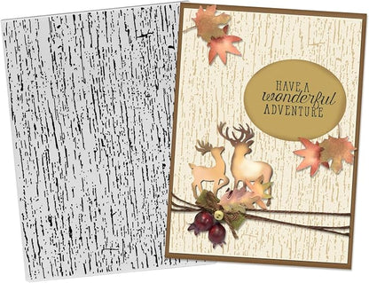 3D Textured Embossing Folders for Card Making, Wooden Lace Plastic Embossing by Estivaux