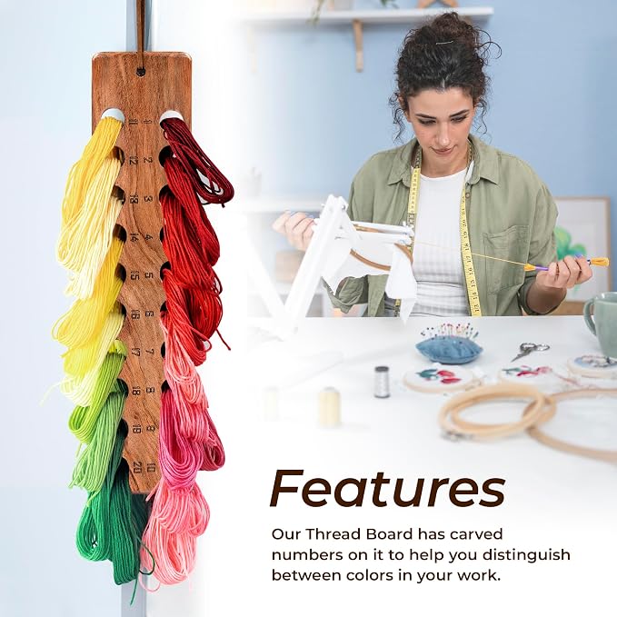 Savina Embroidery Floss Organizer, 20-Hole Cross Stitch Thread Holder Storage - Image 2