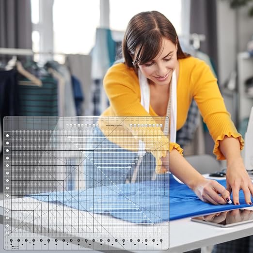 Quilting Ruler, 17-3/4in x 22in, Slotted Patchwork Ruler & Template, Non-Slip - Image 5