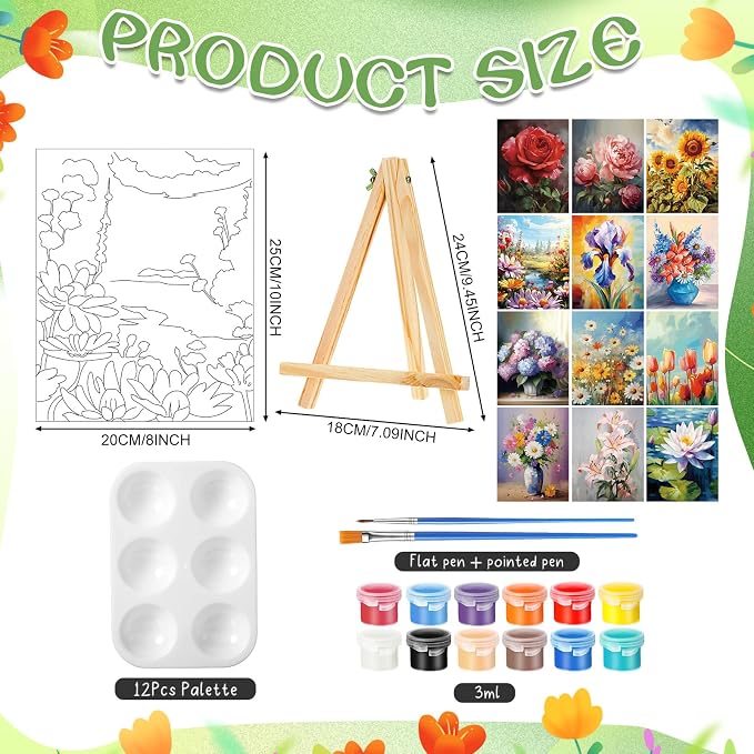 Zhanmai 12 Pack Pre Drawn Canvas - Image 2