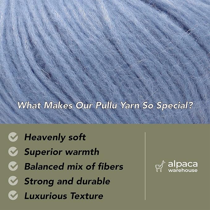 Pullu - Baby Alpaca Merino Wool Yarn Set of 3 Skeins Worsted Weight - Sourced - Image 2